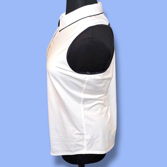 JOFIT Women’s Racerback Sleeveless Golf Polo - White/ Navy XXL - Picture 3 of 12